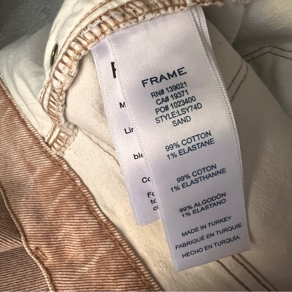 Frame Le Sylvie Slender Straight High-Rise Stretch Denim Jeans Sand Sz 28 - Picture 12 of 16
